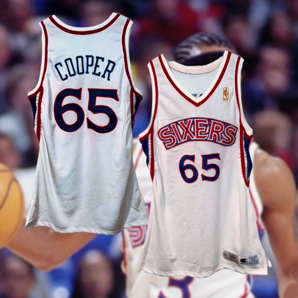 Philadelphia 76ers 96-97 Game Issued Jersey Sz 52 +4 Iverson Rookie Season - Picture 12 of 12